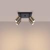 Spot Sufitowy Czarny Kwadratowy Poczwórny Złote Klosze 4Xgu10 10W Winx Sl.1386 Sollux Lighting