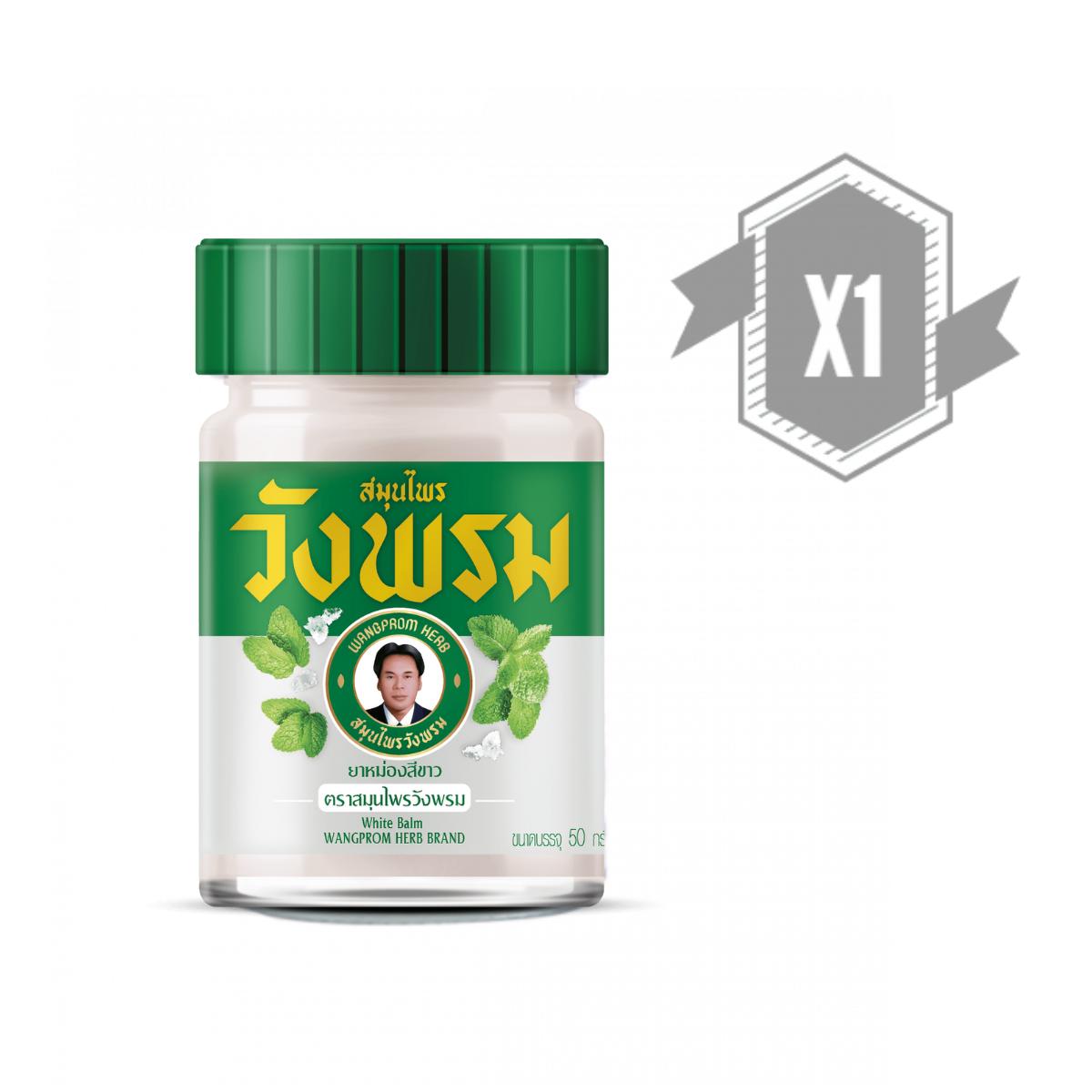 

Белый бальзам Wang Prom 50 г с ментолом и маслом грушанки, при невралгиях и проблемах с дыханием - горячий эффект 50g