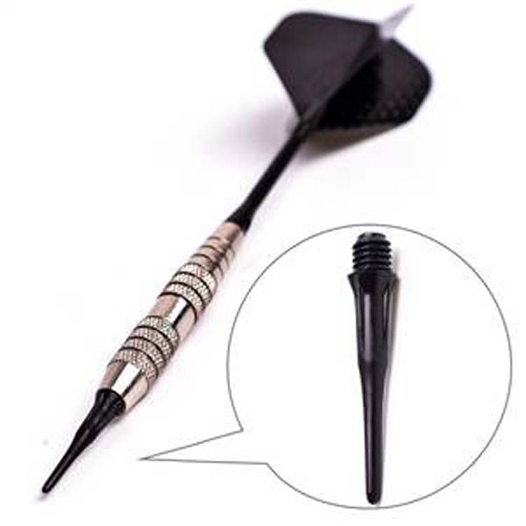 Win.max Professional Plastic Tip Dart Points 500 Pack in Black with 2BA Plastic Thread Replacement Accessories Set