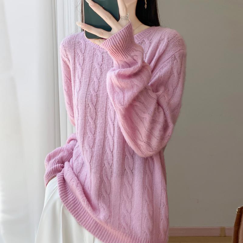 Women's cashmere sweater Qinghe cashmere 30% cashmere 70% wool autumn and winter pullover warm and fashionable