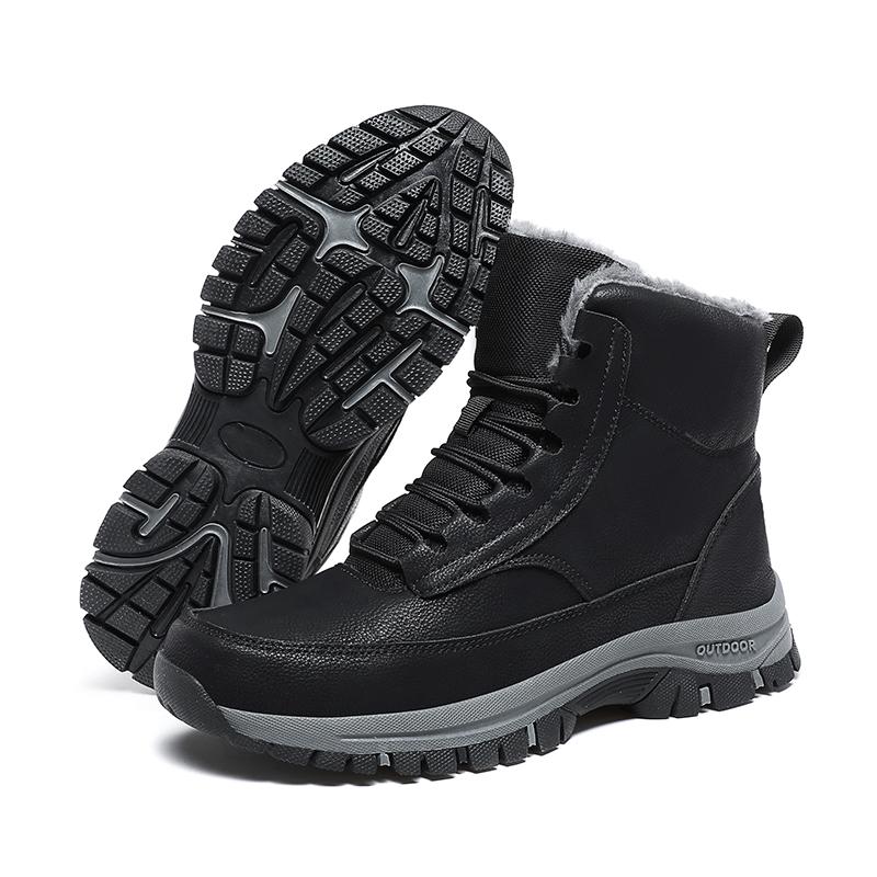 Super Warm Winter Boots With Fur Outdoor Snow Men Boots Snow Antiskid Waterproof Boots Men Shoes Winter Botas High Top Hombre