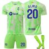 Youth and Children Adult Football Kit Sports Training Jersey Set with Socks 24/25 Barcelona Second Away Game