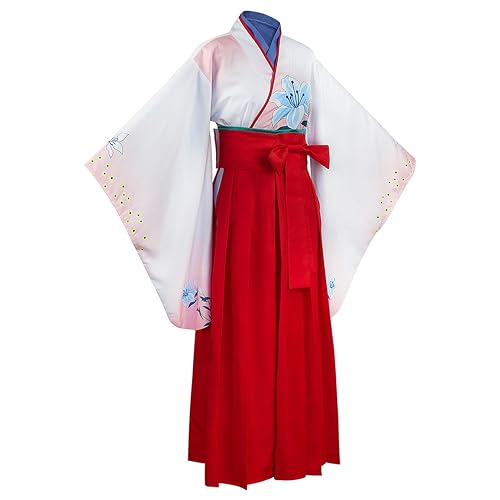 [Hosaku Co., Ltd.] Taisho Roman Hakama Kimono for Girls, Courtesan Yukata Cosplay, Cute Retro Floral Lolita Summer Festival One Size Fits All