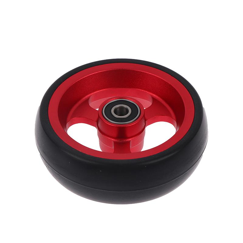 Wheelchair Front Caster Wheel, 4" PU Solid Tire with Aluminum Alloy Hub, Bearing I.D. 8mm, Swivel Caster Replacement