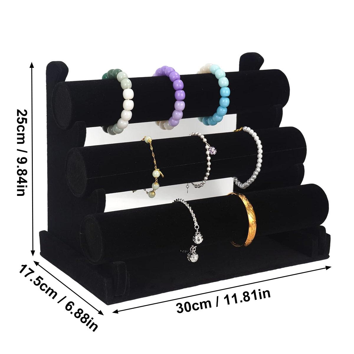

Bracelet display rack, 2-layer 3-layer bracelet storage rack, velvet jewelry rack, suitable for necklaces, headbands, watches