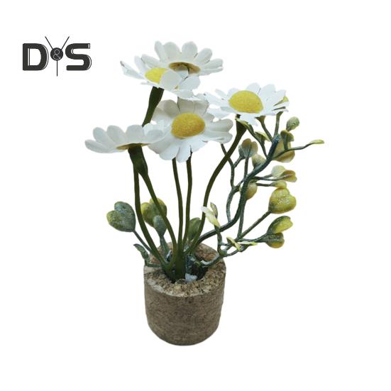 Artificial Flower Cork Pot Refrigerator Magnet DIY Home Office Kitchen Locker Fridge 3D Miniature Potted Plants Magnetic Decoration Ornament