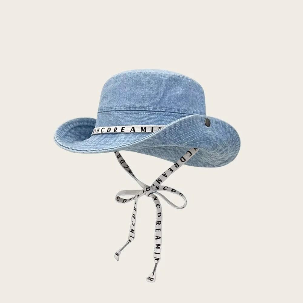 Large Brim Cowboy hiking hat Denim Fisherman Hat Casual Bucket Hat