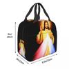 Divine Mercy Lord Jesus I Trust In You Thermal Insulated Lunch Bag Women Jesus Portable Lunch Tote Multifunction Food Box