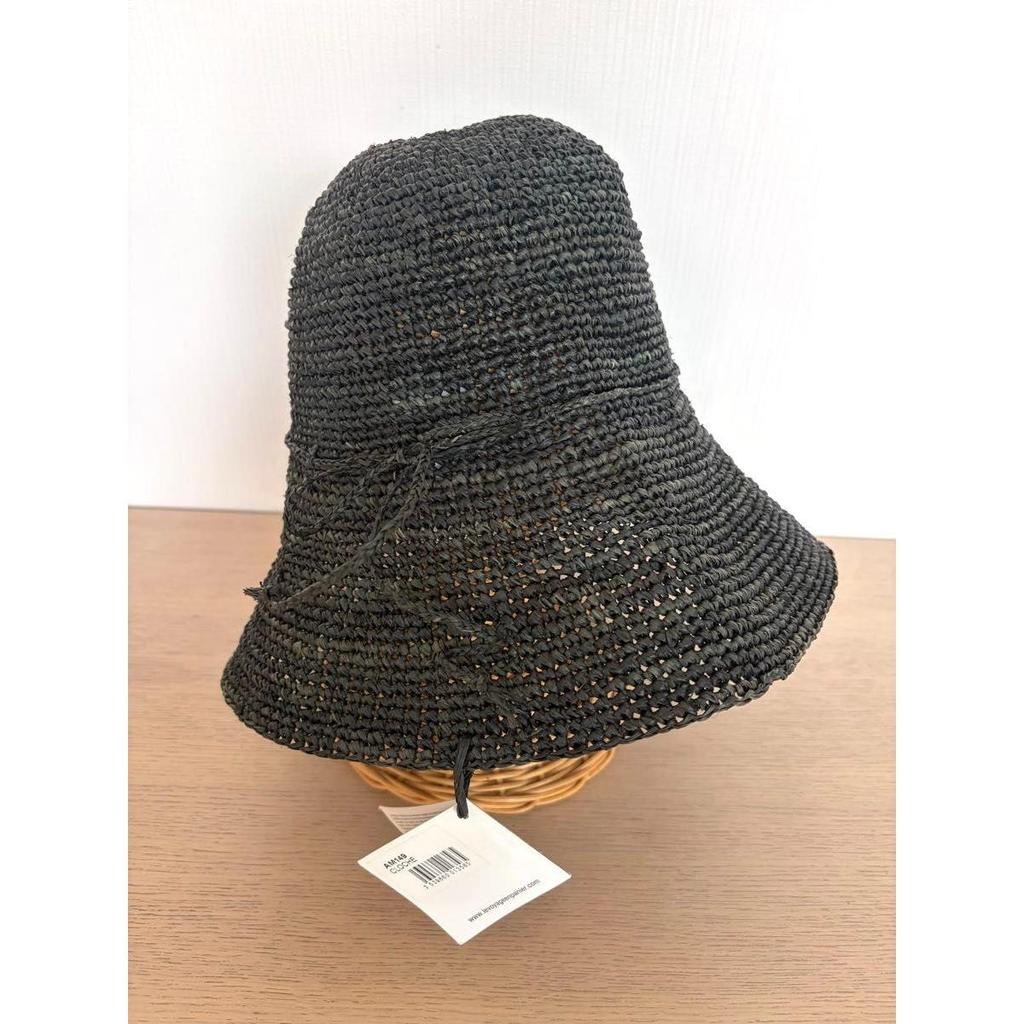 Used Le Voyage en Panier Raffia Straw Hat Hat Black