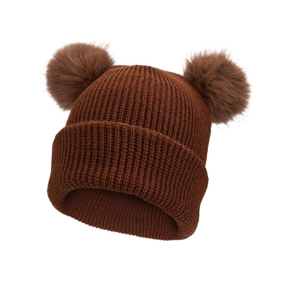 Solid Color Baby Knit Hat Pullover Style Newborn Turban Cap Infant Bonnet  Hospital Wear
