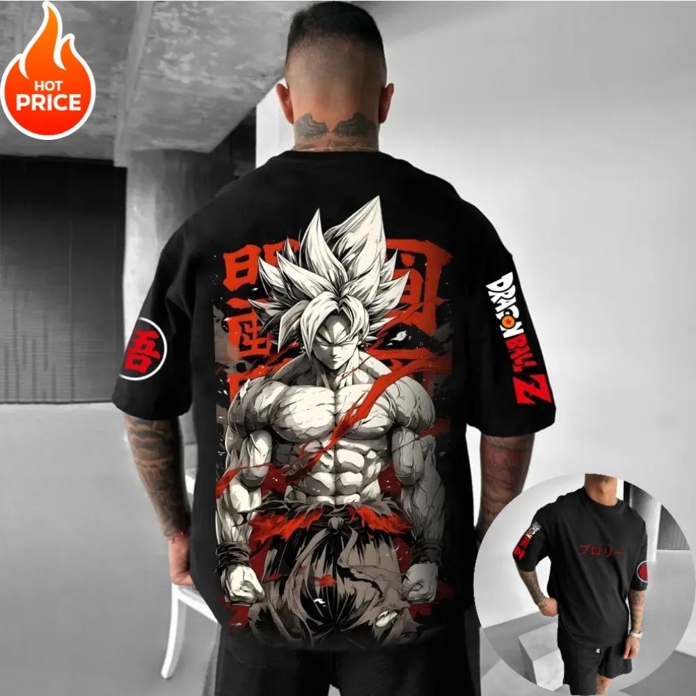 2026 New Summer Dragon Ball 40th Anniversary Son Goku 100%Cotton Anime Printed T-shirt Extra Size Casual Streetwear Unisex Y2k