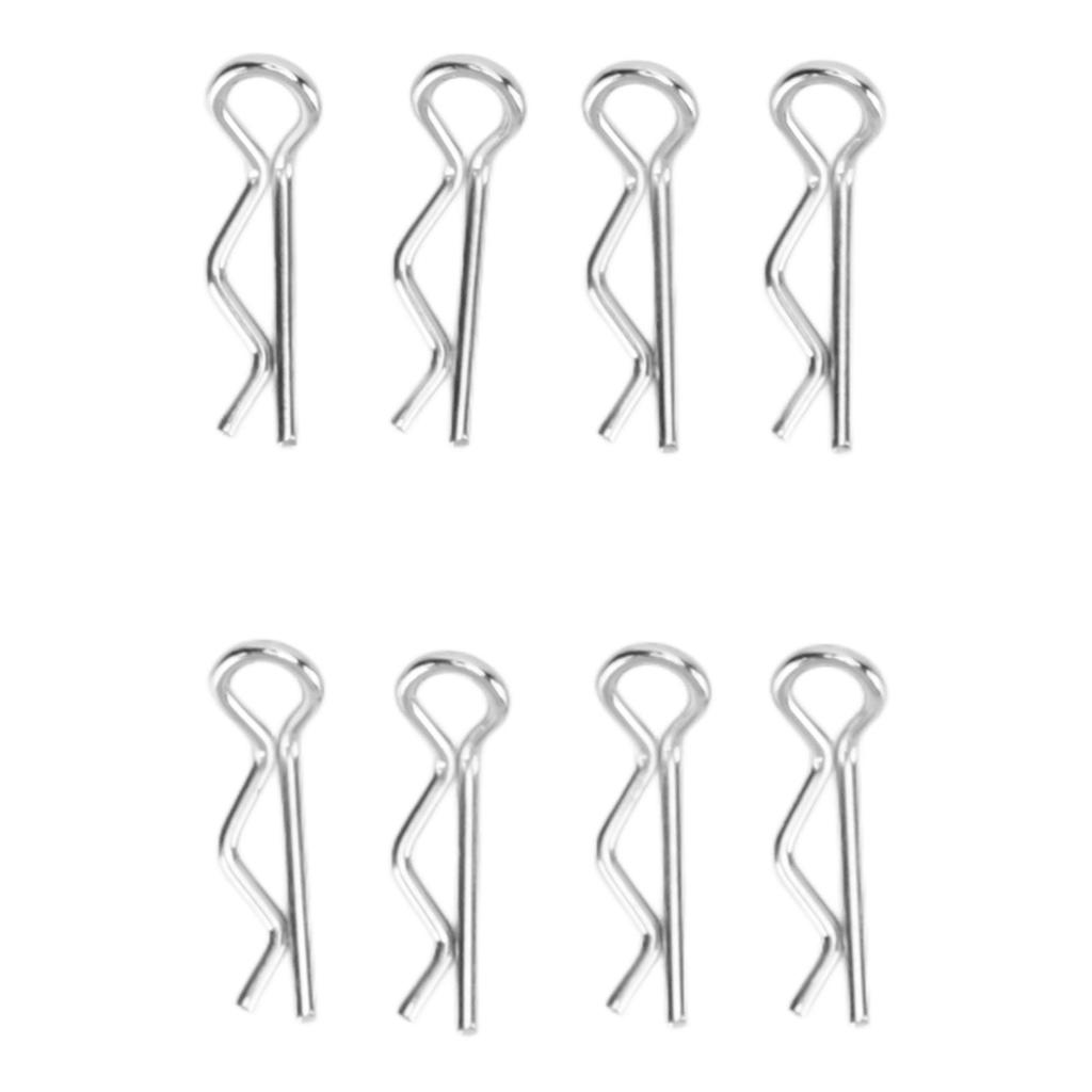 8Pcs RC Body Clips Pins Metal Stainless Steel R Clips for 112 114 Scale Remote Control Car