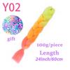 Synthetic Crochet Braids In Jumbo Braiding Hair 24 Inch 100g/pcs Pure Color In Hair Extensions