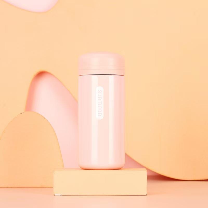 Japanese-style Wood Grain Cover Steel Insulated Cup Mini Tea Pocket Cup Business Office Gift Mug Durable Durable