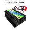 3000W DC12V zu AC 220V Auto Stromrichter Konverter Ladegerät Adapter Dual-USB Spannungswandler Konverter Modifizierter Sinuswellen-Wechselrichter