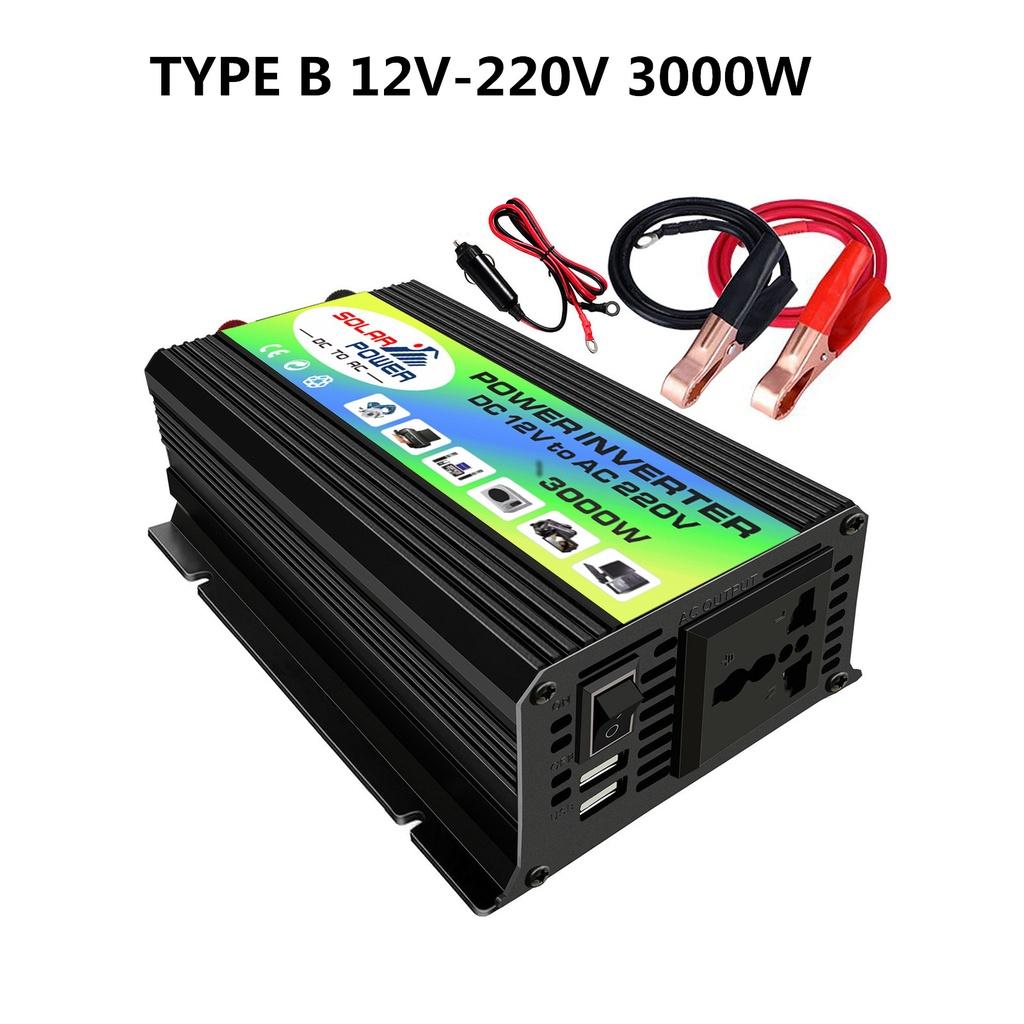 3000W DC12V To AC 220V Car Power Inverter Converter Charger Adapter Dual USB Voltage Transformer Converter Modified Sine Wave Inverter