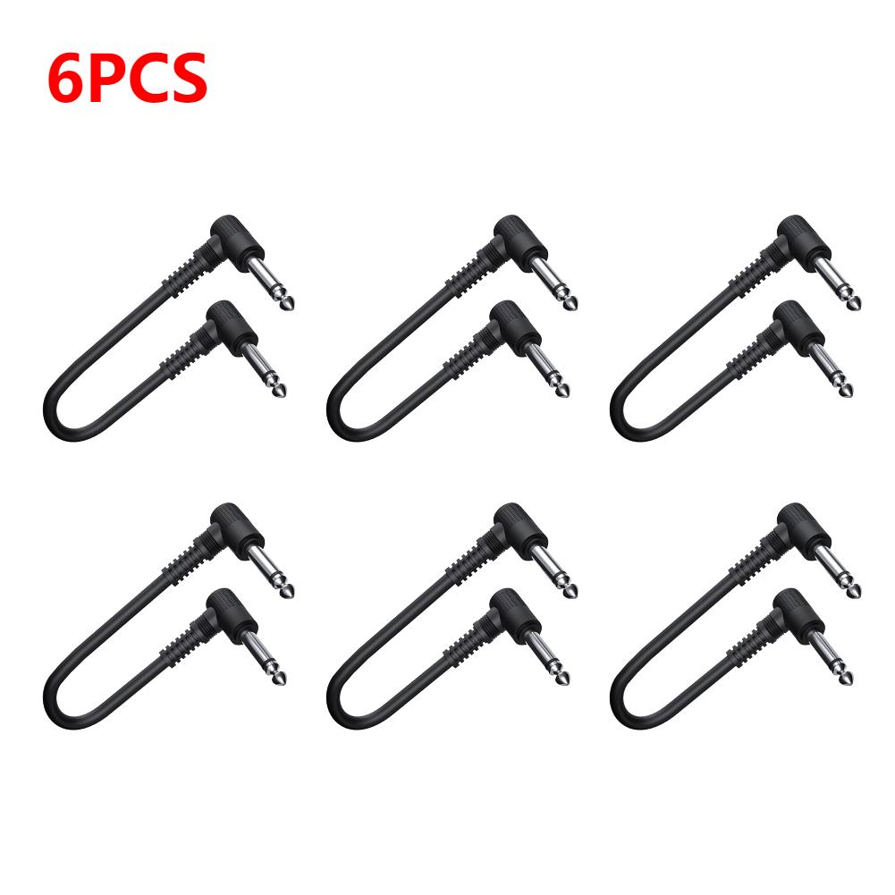 20-4PCS 15cm 6.35mm Lightweight Guitar Electric Effect Pedal Cable Amplifier Patch Cord Guitar Bass Guitar Music Accessories