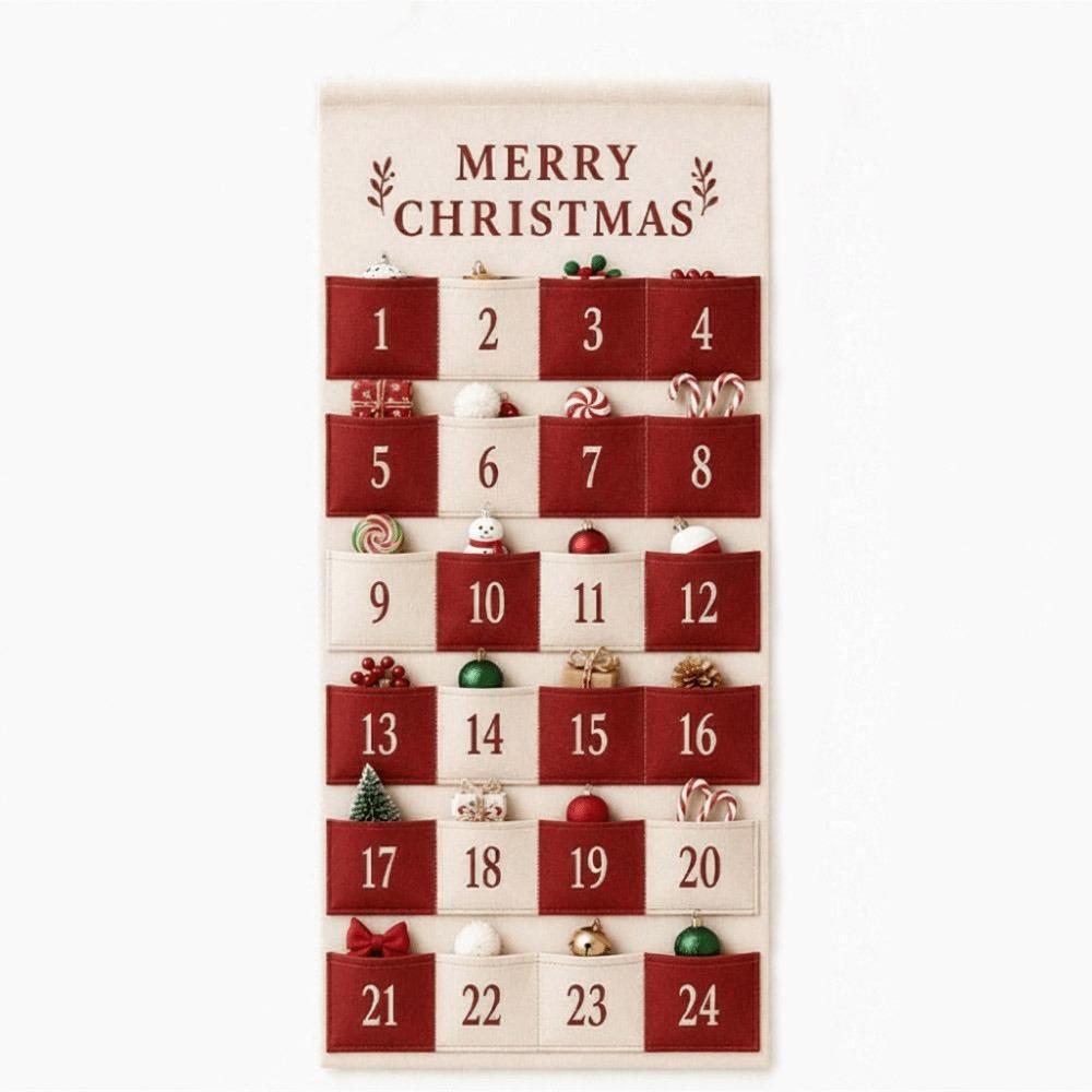 Reusable Christmas Countdown Calendar Fabric Hanging Advent Calendar Advent Calendar Xmas
