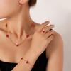 5-piece Fashionable and Elegant Gold Floral Decoration Zircon Earrings Necklace Bracelet Ring Combination
