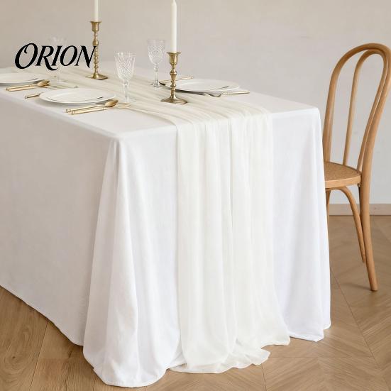 Beautiful Table Centerpiece Runner Sheer Flowing Runner, Chiffon Wedding Elegant Solid Color Protector for Dining Home Bridal Shower Party Decor Heat