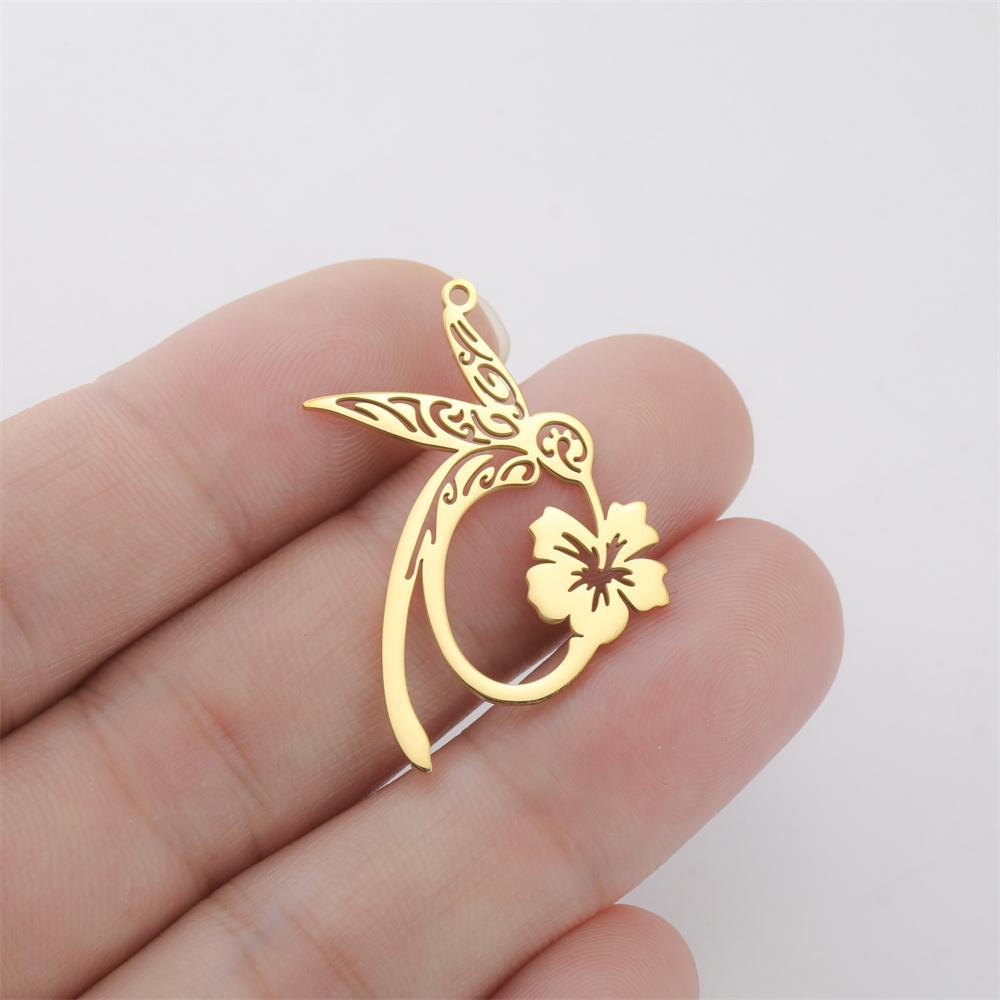 My Shape 5 pcs Phoenix Pendants Hummingbird Fire Birds Stainless Steel Charms for Necklace Earrings Keychains DIY Jewelry Making