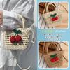 NICOLE & DORIS Women's Small Woven Basket Bag, 2-Way, Crossbody Bag, Mini Tote, Summer, Handmade Hemp Rope Woven, Elegant, Perfect for Fireworks