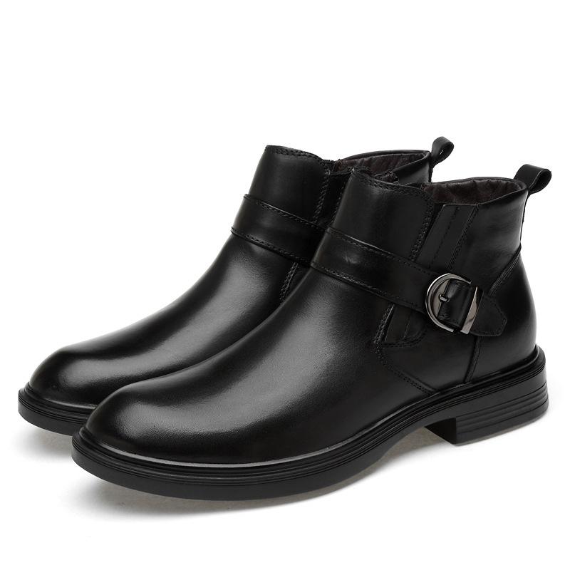 

Мужские деловые туфли хайтопы европейского тиснения под крокодила из коровьей кожи зимние бархатные теплые джентльменские ботинки большого размера с закрытием стопы 36