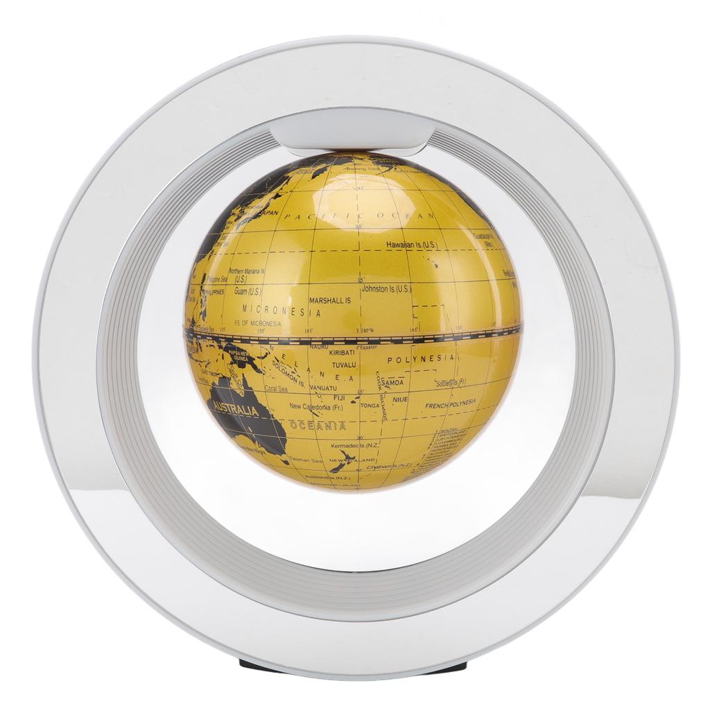 6in Magnetic Levitation Floating Globe ABS Gold Rotating Home Decoration with LED Light for Office