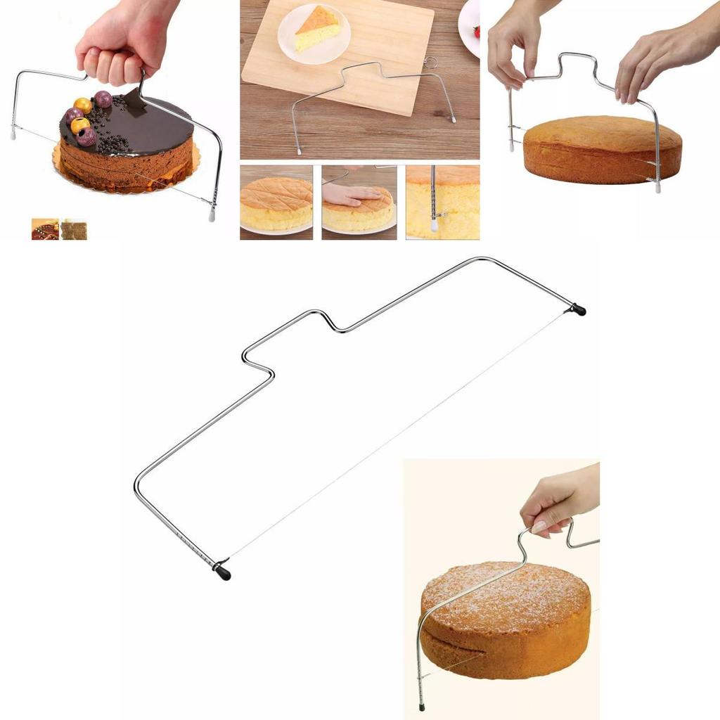 Prémiový nerezový kráječ 304 s dvojitým a jednoduchým drátem na chléb a dorty