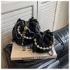IELGY Summer Diamond Embroidered Bucket Bag All-Match Chain Crossbody Bag