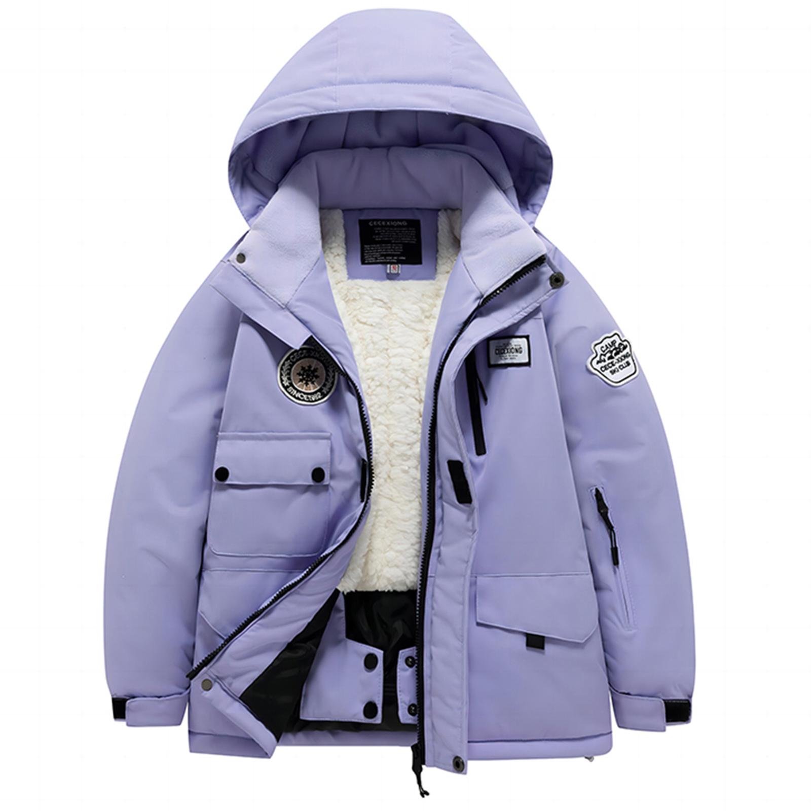 

Children s Fashion Skiwear Set Boys And Girls Thickened Warm Ski Jacket 14 фіолетовий