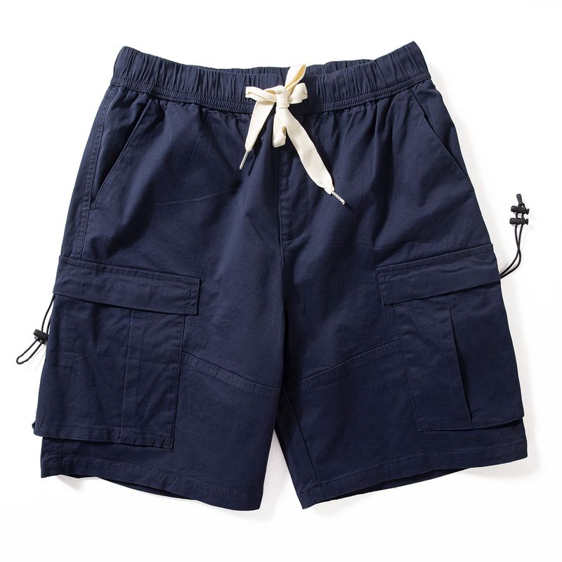 Cargo Shorts Men's Summer New Washed Pure Cotton Shorts Moisture-Absorbing Breathable High Street Ruffle Handsome Loose Straight Pants