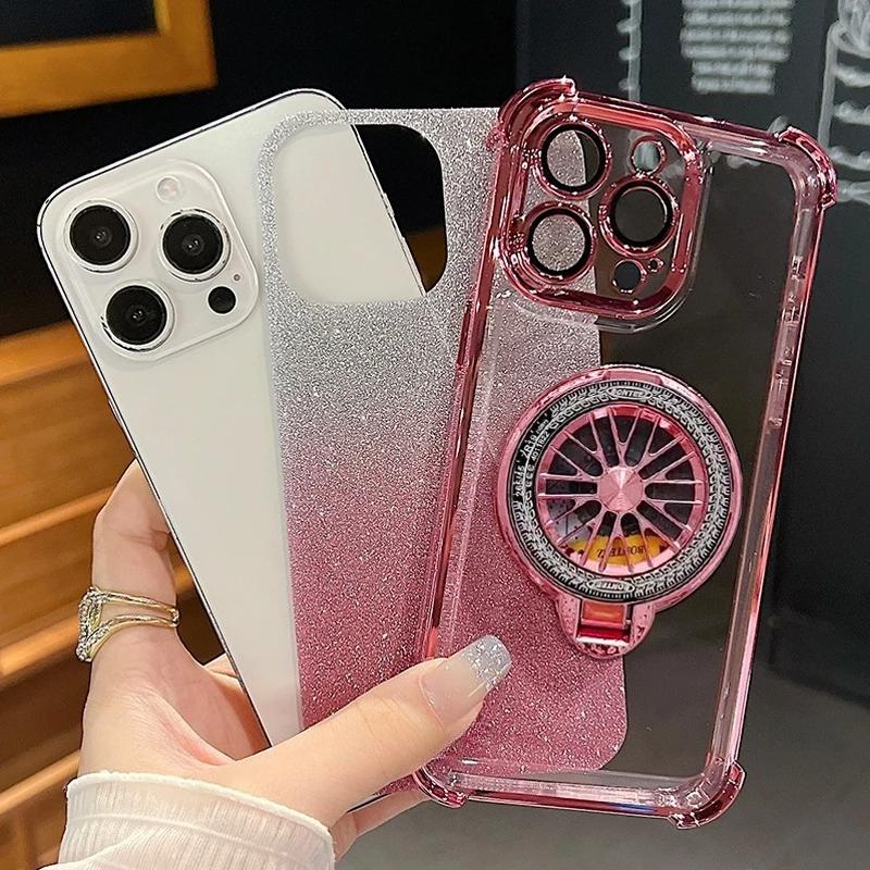 Etui Magic7lite Gradientowe Platerowanie Obrotowy Uchwyt Żyroskopowy Dla Huawei Honor Magic 7 6 5 Magic7 Lite X9c Wstrząsoodporne Silikonowe Etui ze Stojakiem