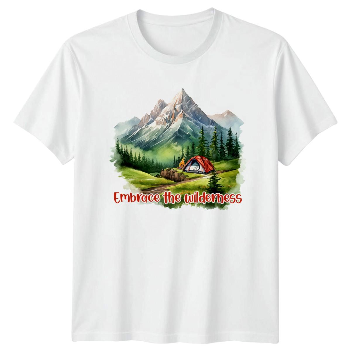 Embrace The Wilderness T-Shirt Wilderness Nature Camping Outdoors Birthday Gift L