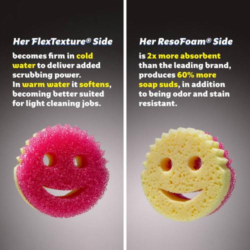 Scrub Daddy Scrub Mommy - Dish Scrubber + Non-Scratch Cleaning Sponge for Kitchen, Bathroom + Multi-Surface - Double-Sided Dish Sponge (3-Pack) - Onli