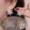 Korean Fashion Crystal Flower Earrings For Women Jewelry Trending New Luxury Women's Zircon Petal Earrings Accessories Gift