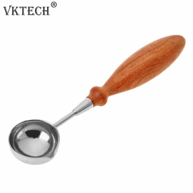 Anti-Hot Sealing Wax Spoon Sealing Stamp Wax Melting Spoon Vintage Wood Handle Sealing Wax Spoon Stamps for Scrapbooking