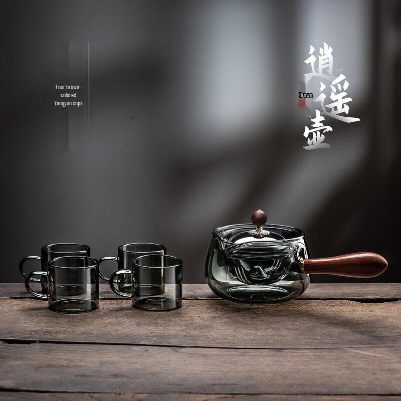 ZISIZ Heat-Resistant Side-Handle Glass Teapot