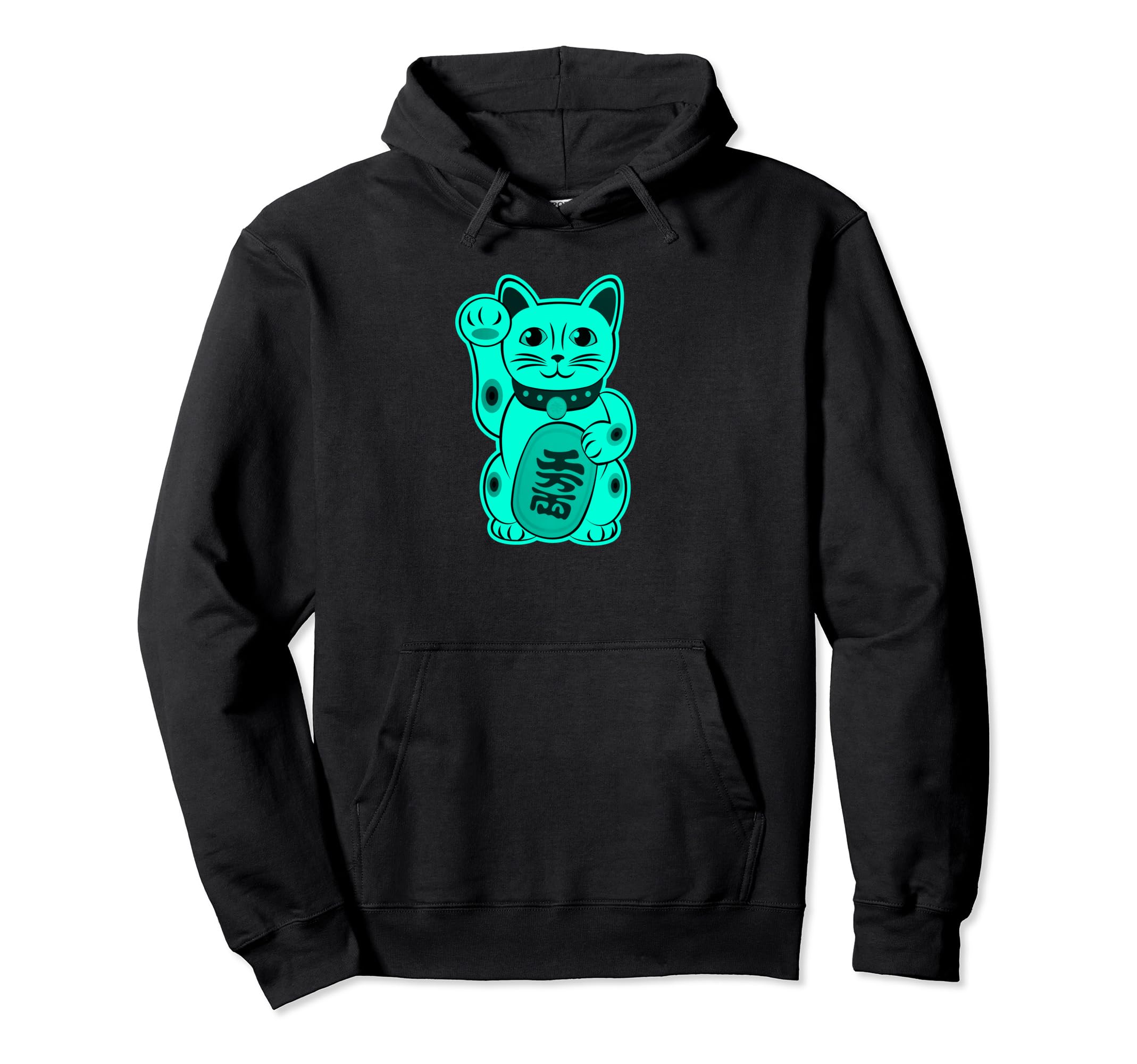 

Lucky Cat Cute Maneki Neko Vintage Style Hoodie чёрный