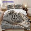 White Tiger Pattern Bedding Quilt Set Quilt Cover Pillowcase Home Decoration Birthday Gift (1 * duvet cover + 2 * pillowcase, without core)