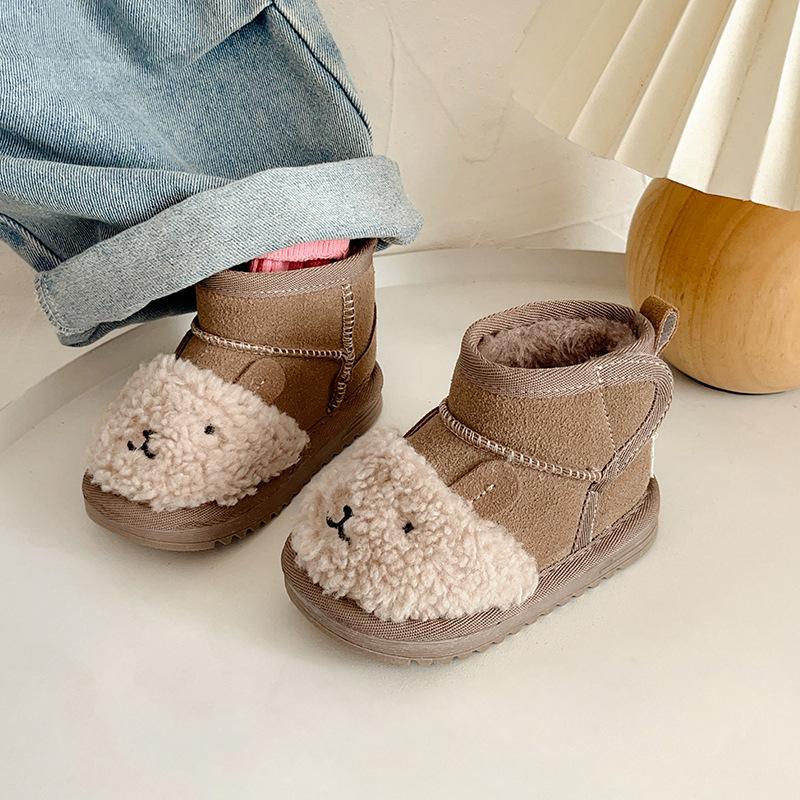

Baby Girl Shoes Snow Boot Winter Plush Warm Shoes Winter Shoe Thick Shoe Winter Short Boot for Girl 21 хаки