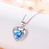 925 Sterling Silver  New Women's Fashion Jewelry High Quality Crystal Zircon Hollow Heart Pendant Necklace Length 45CM