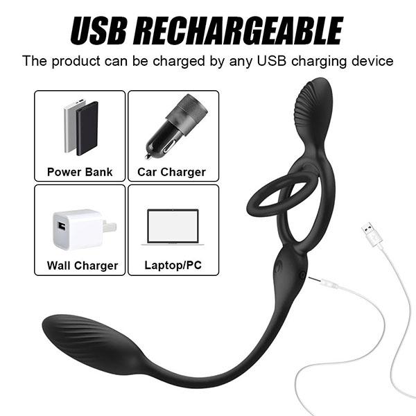 Retardant Ejaculation Delay Penis Ring Vibrating Cock Ring Sex Toys For Couple Wireless Double Couple Ring G-Spot Vibrator Toys for Adults 18