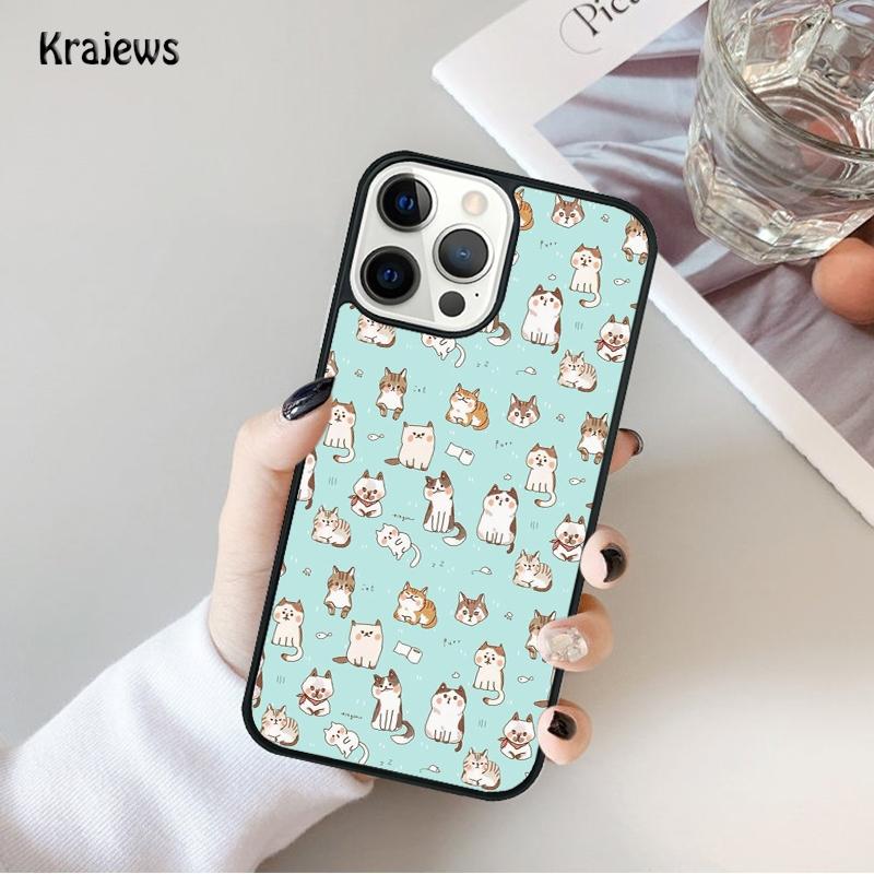 Funny Cartoon Cat Phone Case For iPhone 17 Air 16 15 14 Ma Plus 11 12 13 Pro Ma Phone Cover Coque