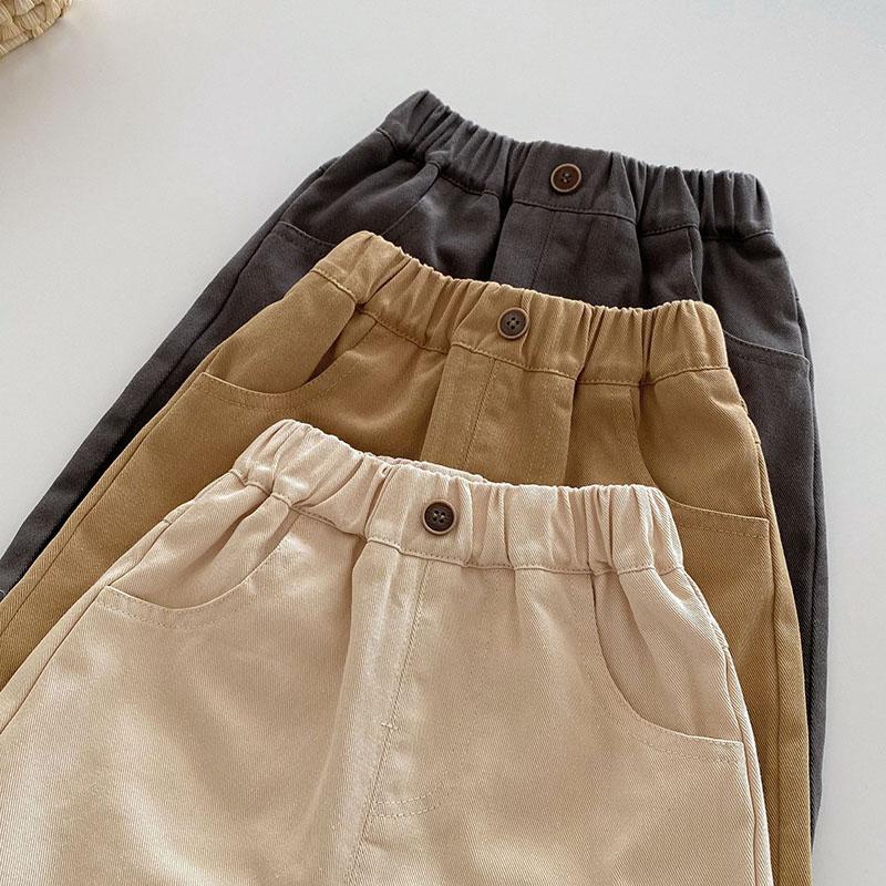Kids Casual Pants Children Girls Cute Solid Color Loose Trousers Boys Thin Style Cargo Pant
