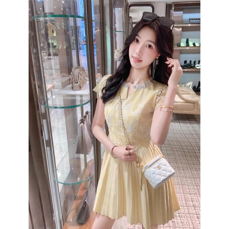 Elegant Butterfly Embroidered A-Line Dress S