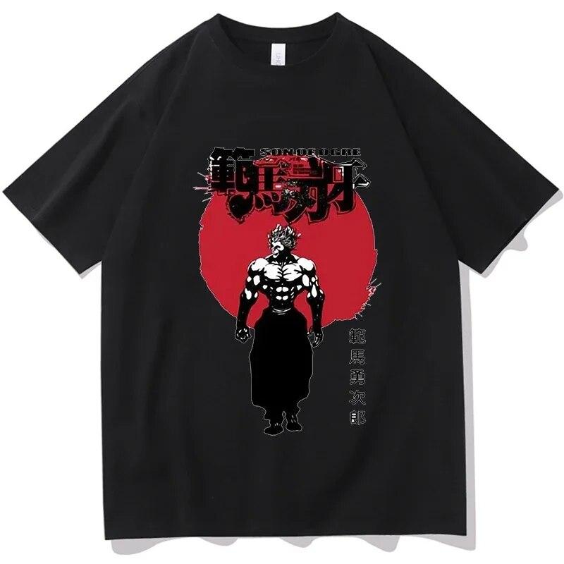 

Уличная одежда, топы, футболки аниме Baki Hanma Yujiro Hanma, повседневные футболки унисекс из 100% хлопка с короткими рукавами, одежда Harajuku