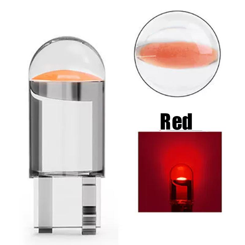 10PCS Car LED COB Bulb T10 W5W Signal Light 12V 7500K White Auto Interior Dome Reading License Plate Lamps Wedge Side Bulbs