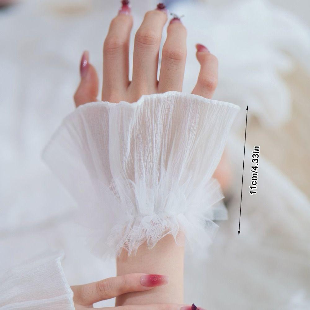 New Removable Flared Cuffs Tulle White False Sleeve Ornaments Detachable Sleeves Cuffs Nail Art Accessories