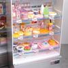 1/12 Scale Dollhouse Miniature Refrigerator Realistic Kitchen Display Furniture with Tiny Food Accessories for Kids Play